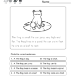 Reading Worksheet For Kids  Free Kindergarten English Worksheet For Regarding Kindergarten Reading Worksheets