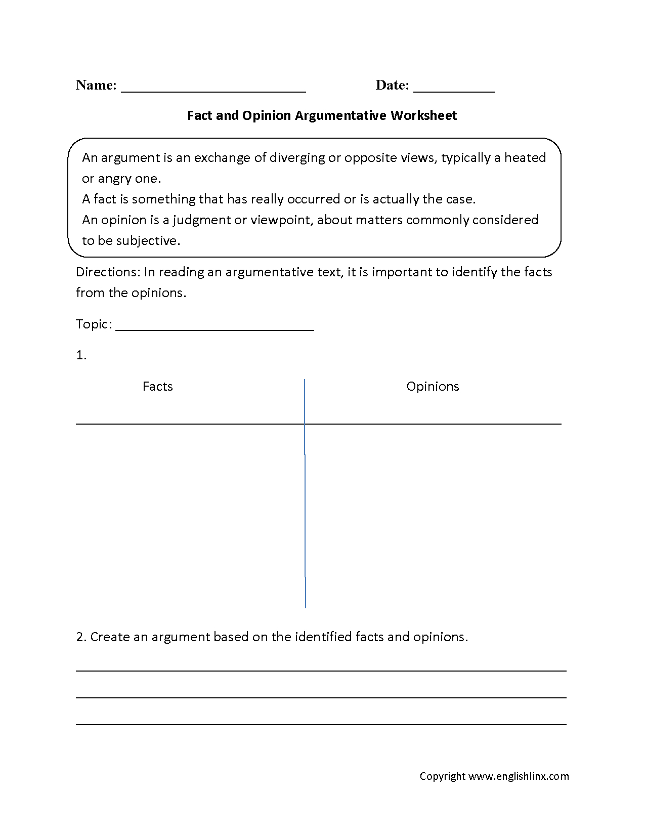 Reading Worksheets  Argumentative Worksheets For Claim Counterclaim Rebuttal Worksheet