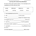 Reading Worksheets  Context Clues Worksheets Also Free 5Th Grade Vocabulary Worksheets