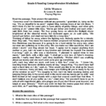 Reading Worksheets  Eighth Grade Reading Worksheets Along With Pilgrims Reading Comprehension Worksheet