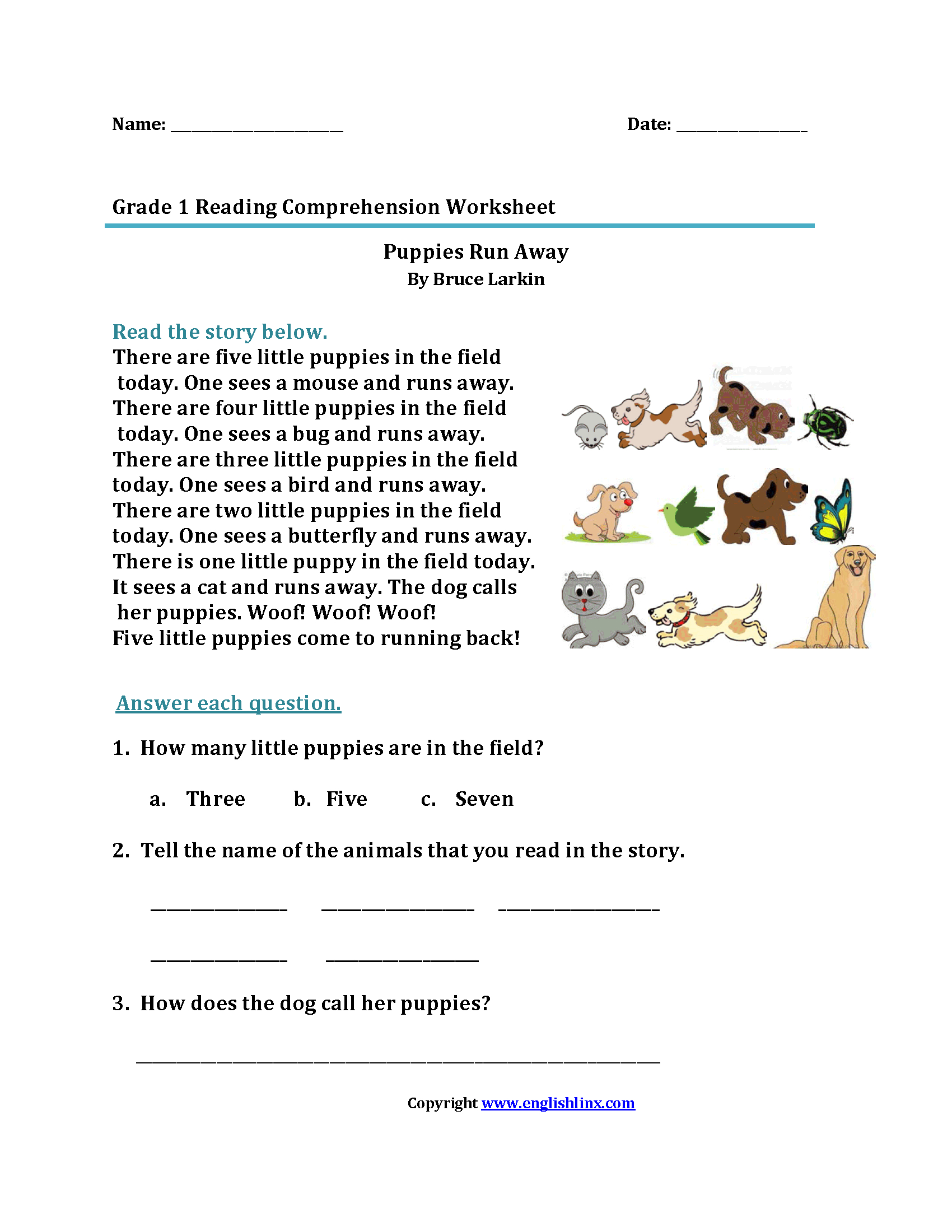 Reading Worksheets  First Grade Reading Worksheets With Year 1 Reading Comprehension Worksheets Free