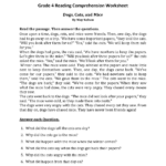 Reading Worksheets  Fourth Grade Reading Worksheets Inside 4Th Grade Reading Comprehension Worksheets Pdf