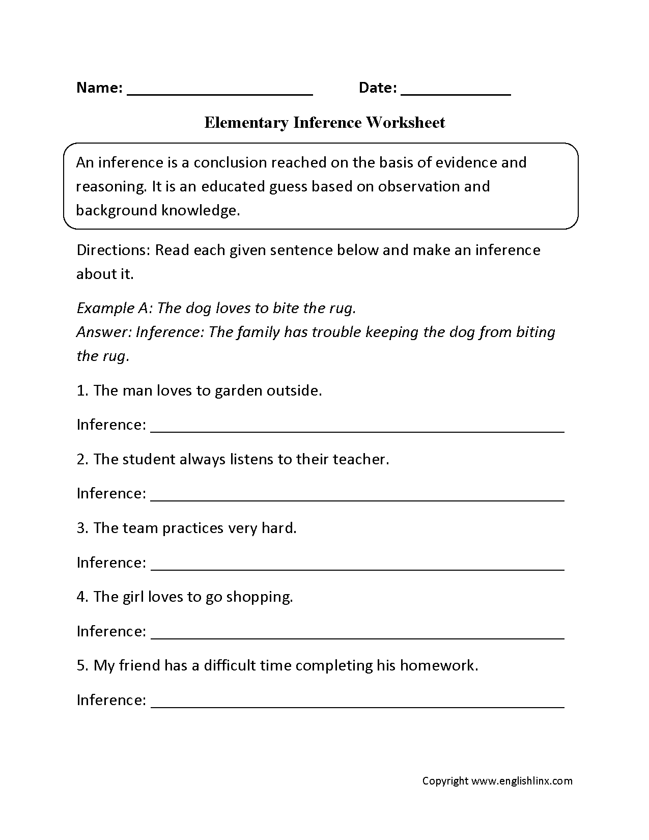 Reading Worksheets  Inference Worksheets In Inference Worksheets 3Rd Grade