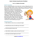 Reading Worksheets  Second Grade Reading Worksheets For 2Nd Grade Comprehension Worksheets