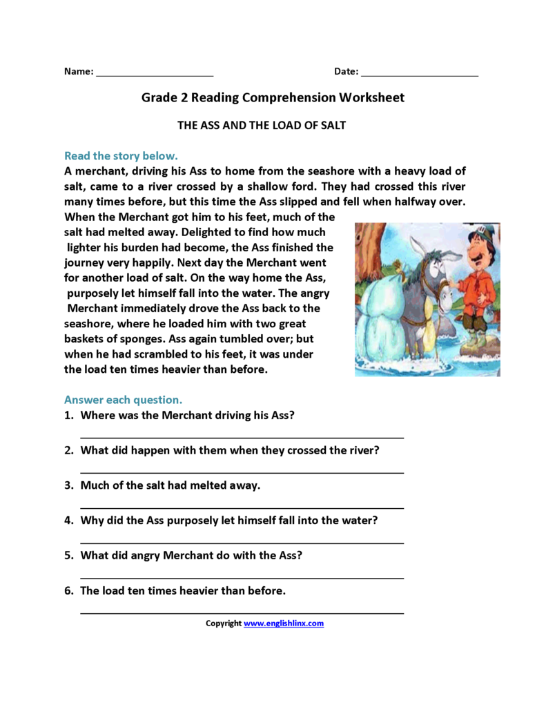 Grade 2 Reading Comprehension Worksheets — excelguider.com