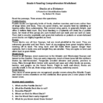 Reading Worksheets  Sixth Grade Reading Worksheets Intended For 6Th Grade Reading Comprehension Worksheets