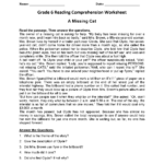 Reading Worksheets  Sixth Grade Reading Worksheets With Regard To Year 6 Reading Comprehension Worksheets