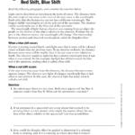 Red Shift Blue Shift As Well As Red Shift Worksheet Answers