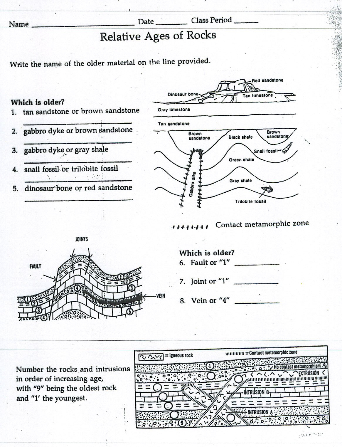 Relative Age Of Rocks Worksheet The Best Worksheets Image Collection Throughout The Relative Age Of Rocks Worksheet