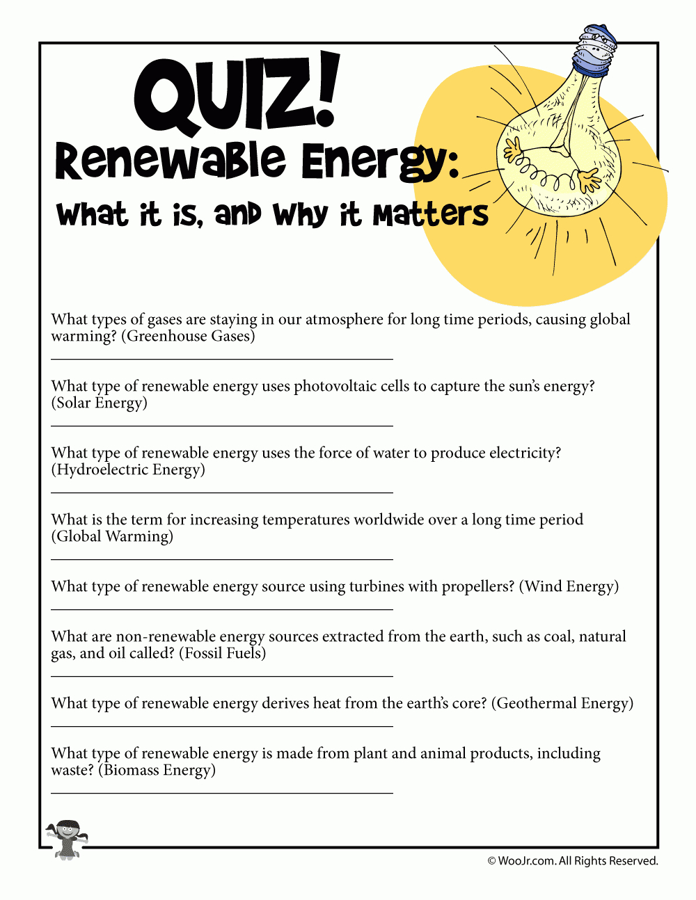 Renewable Energy Lesson Plan And Printable Worksheets  Woo Jr For Energy Resources Worksheet