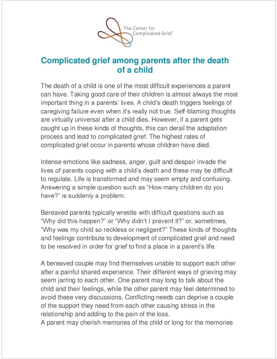 Resources  The Center For Complicated Grief Or Grief Therapy Worksheets