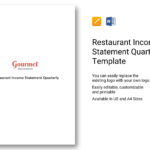 Restaurant Income Statement Quarterly Template In Word, Apple Pages Also Quarterly Income Statement Template