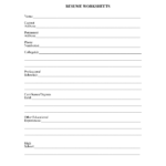 Resume Worksheet For High School Students  Jwritings Within Resume Worksheet For High School Students
