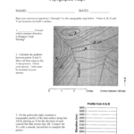 Review Worksheet On Topo Maps With Topographic Map Reading Worksheet Answers