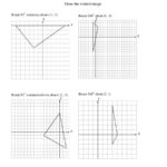 Rotation Of 3 Vertices Around Any Point A Also Geometry Transformations Worksheet Answers