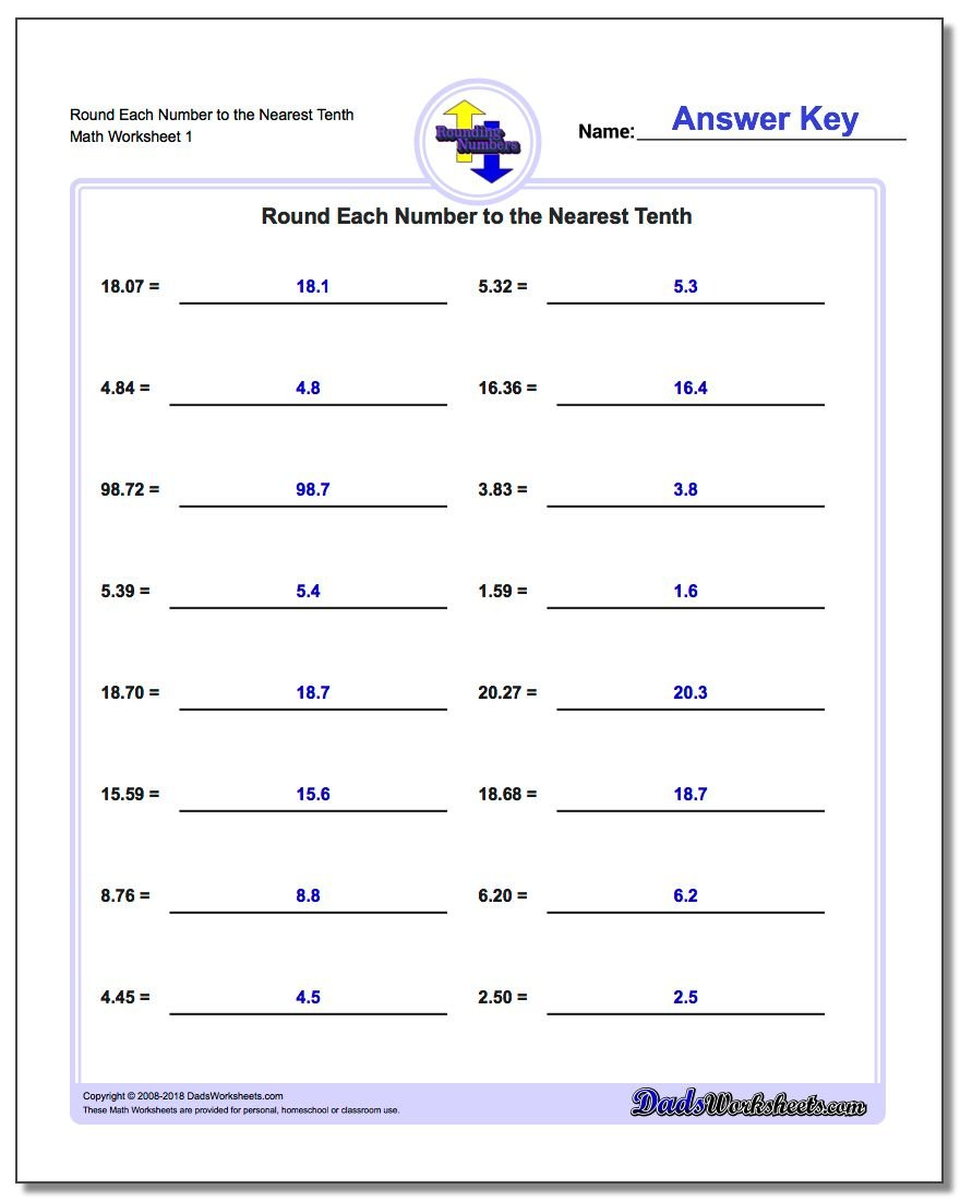 Rounding Numbers Together With Common Core Math Worksheets 5Th Grade Decimals