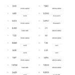Rounding Various Decimals To Various Decimal Places A Pertaining To Operations With Decimals Review Worksheet Answer Key