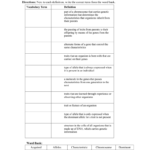 S822Vocabulary Matching Worksheet And Key Vocabulary With Regard To Heredity Vocabulary Worksheet Answers