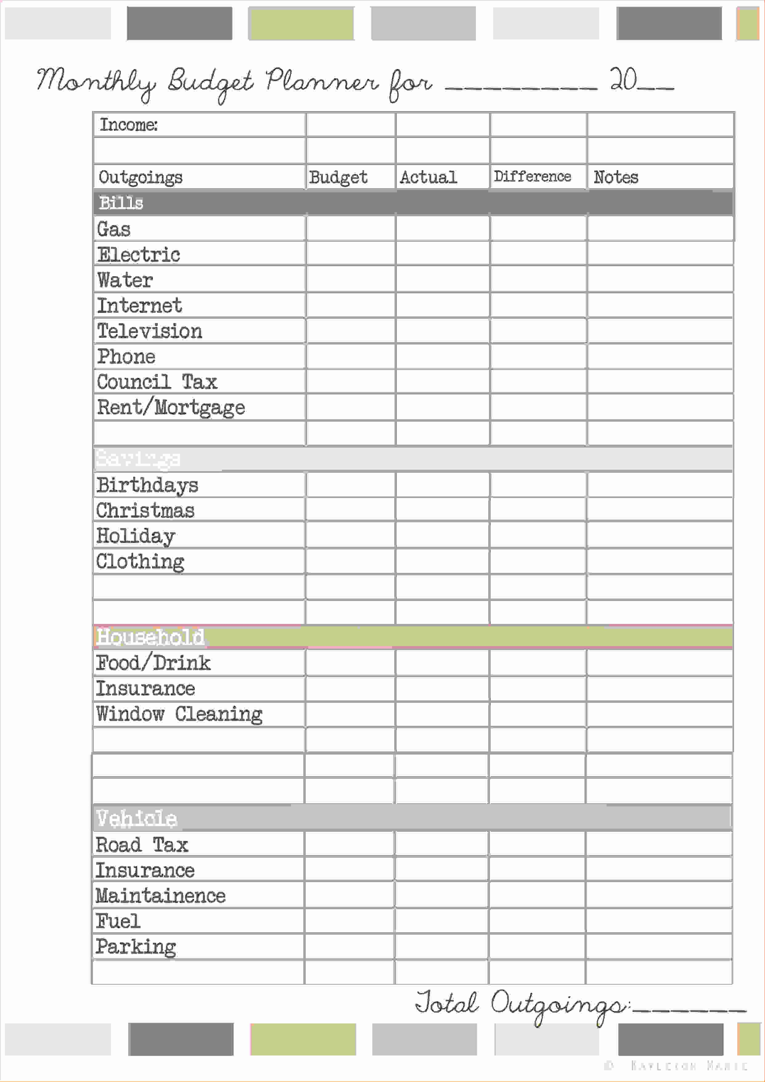Sample Personal Monthly Budget Worksheet Simple Spreadsheet Template Or Sample Monthly Budget Worksheet