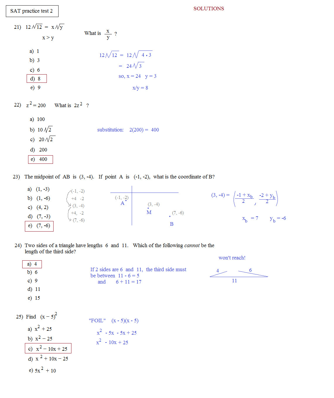 Sat Math Worksheets With Answers  Antihrap And Sat Math Practice Worksheets With Answers