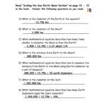 Scaling The Earth Sun And Moon Answer Key Or The Sun Earth Moon System Worksheet