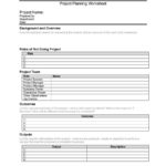 Schedule Template Project Planning Worksheet Professional Plan Regarding Project Planning Worksheet