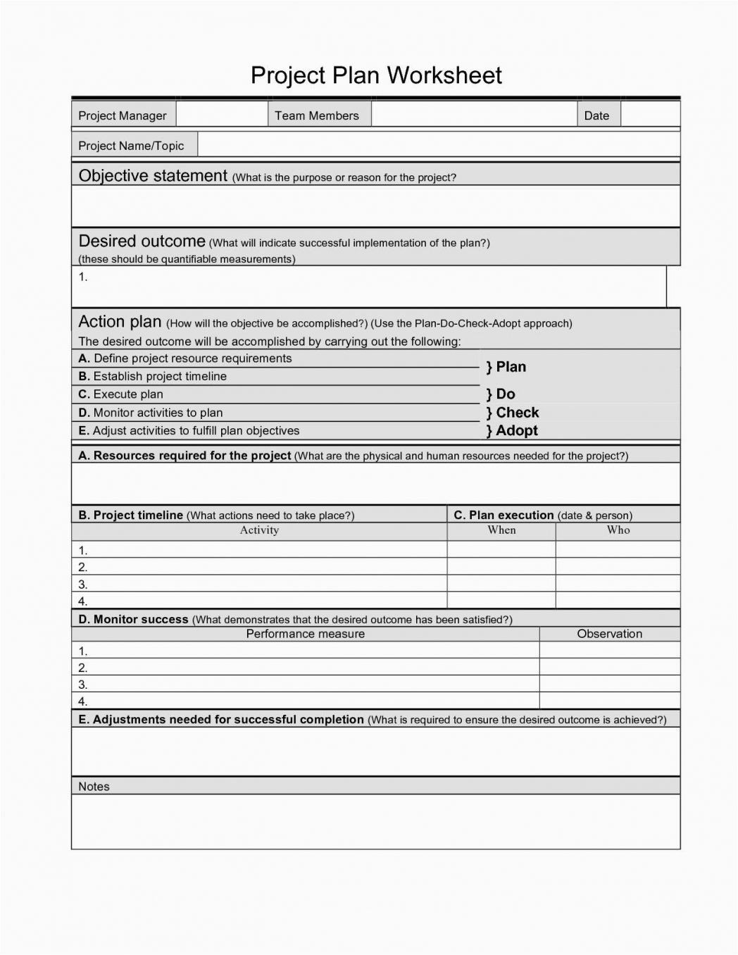 Schedule Template Project Planning Worksheet Si Inc  Smorad Within Project Planning Worksheet Template