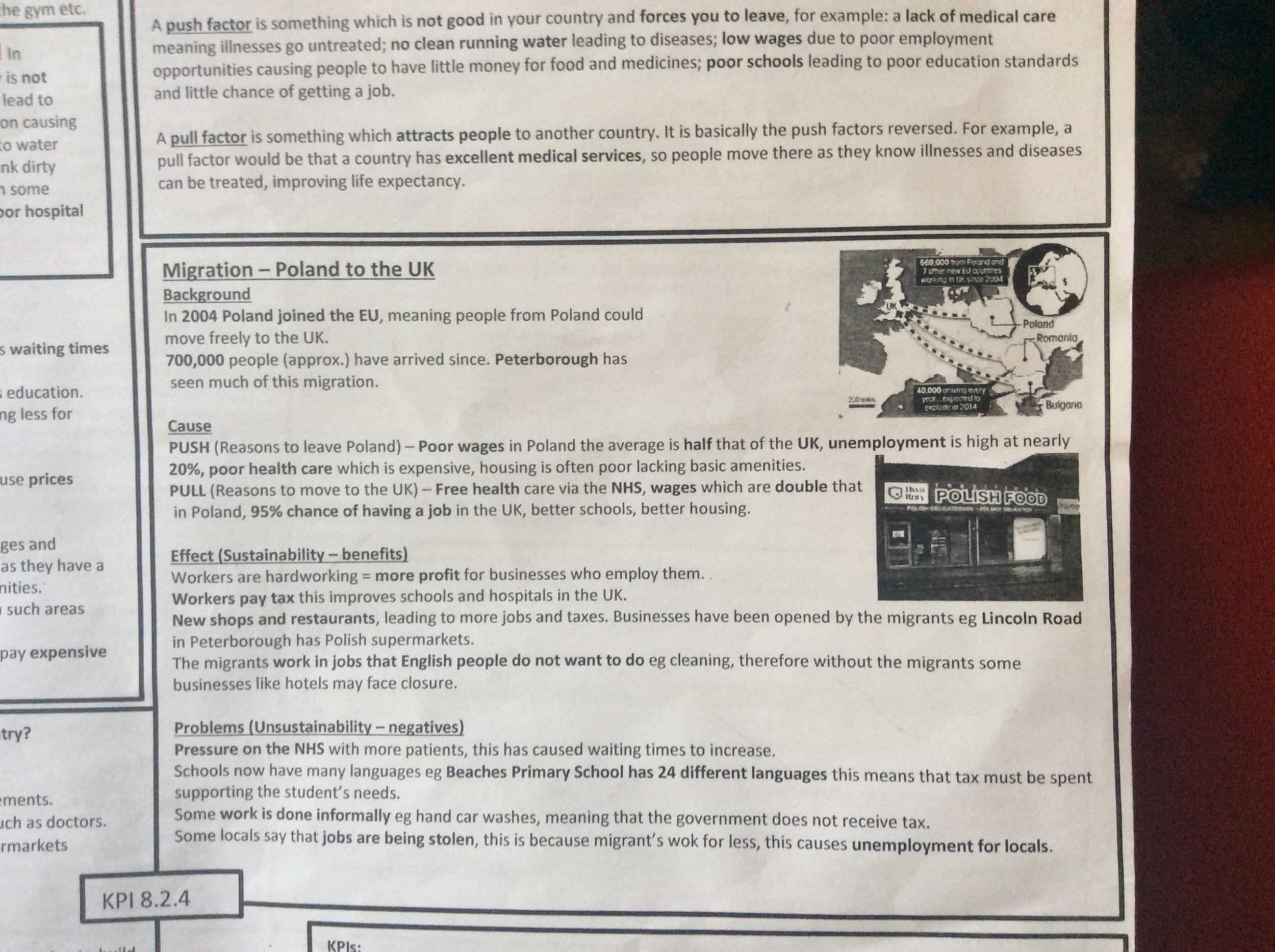 School Apologises After Pupils Handed Worksheet Suggesting Polish Also Immigration Push And Pull Factors Worksheet