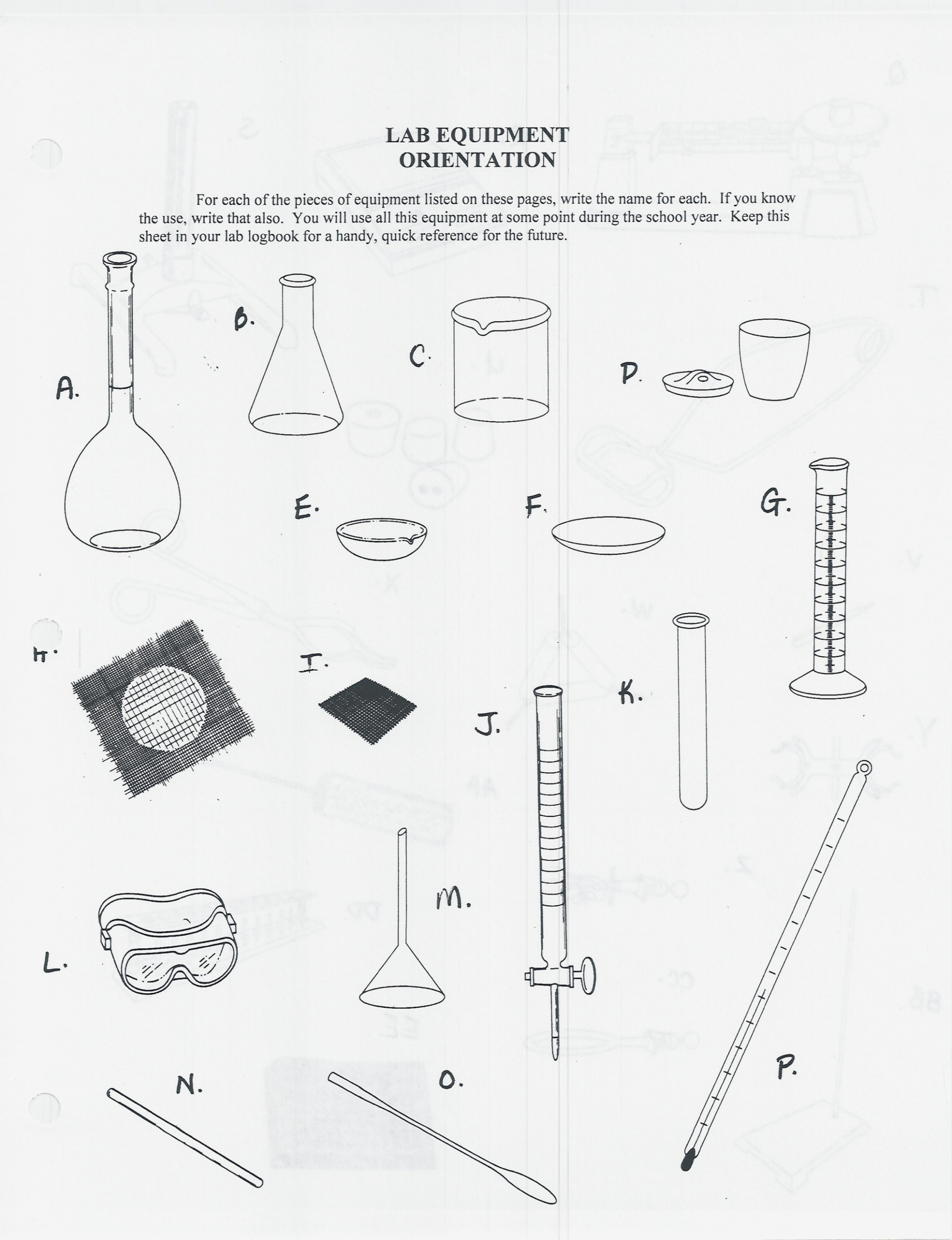 Science Equipment Drawings At Paintingvalley  Explore For Laboratory Apparatus Worksheet