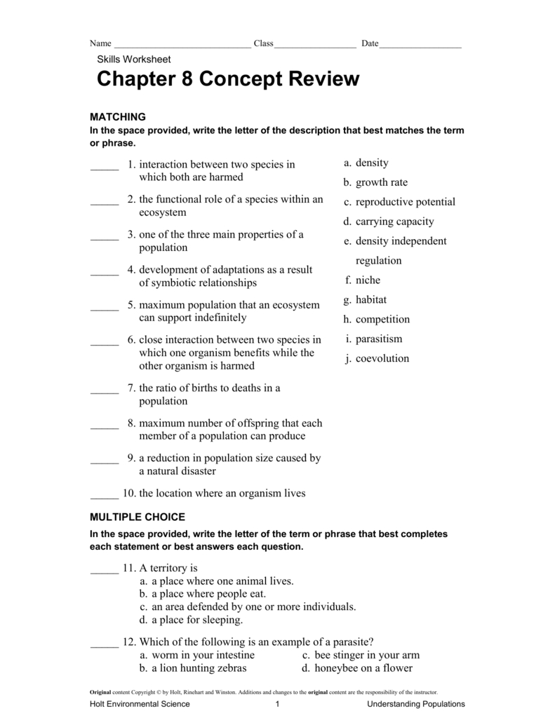 Science Populations Or Skills Worksheet Critical Thinking Analogies Answer Key
