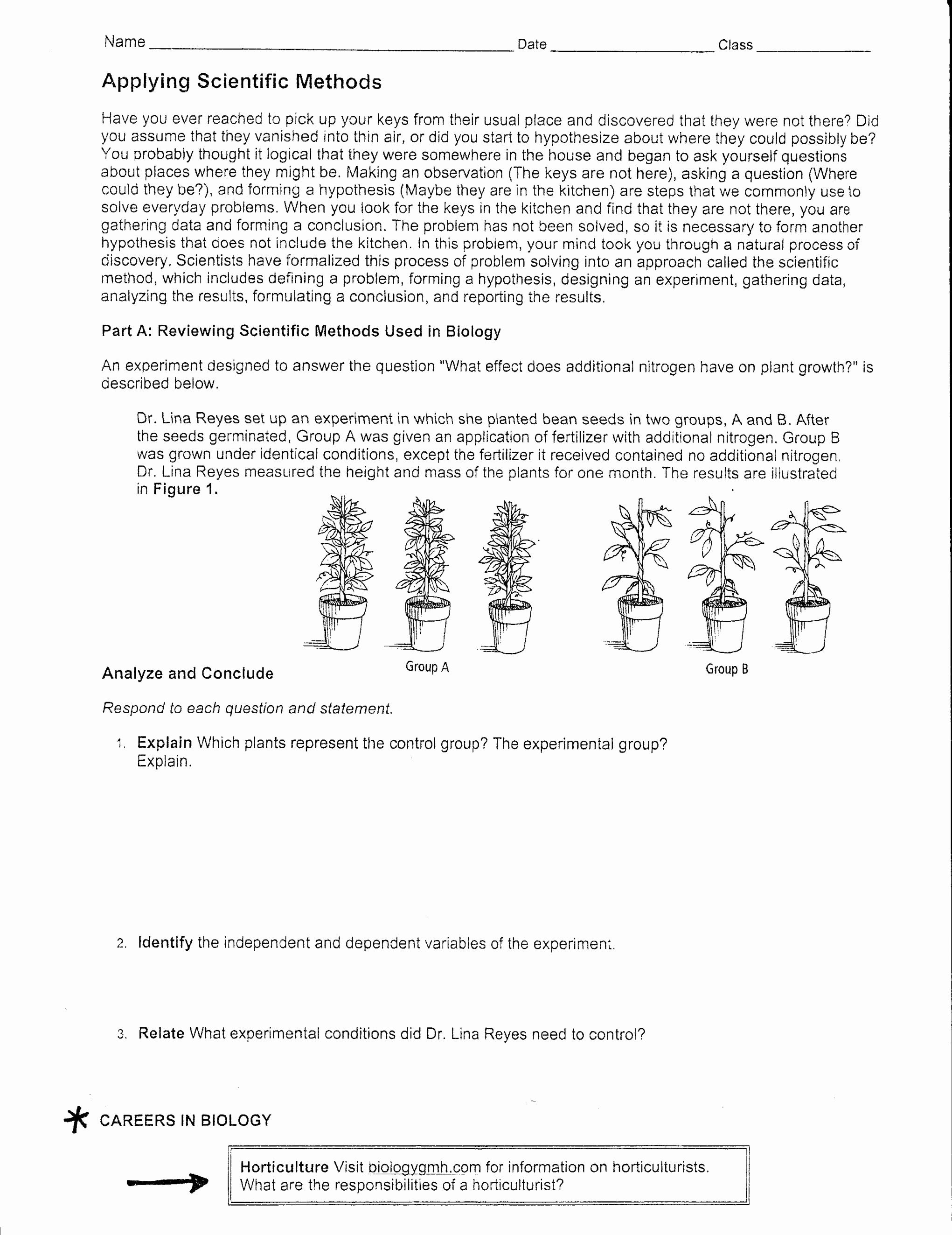 Scientific Method Practice Worksheet Pdf Answer Key