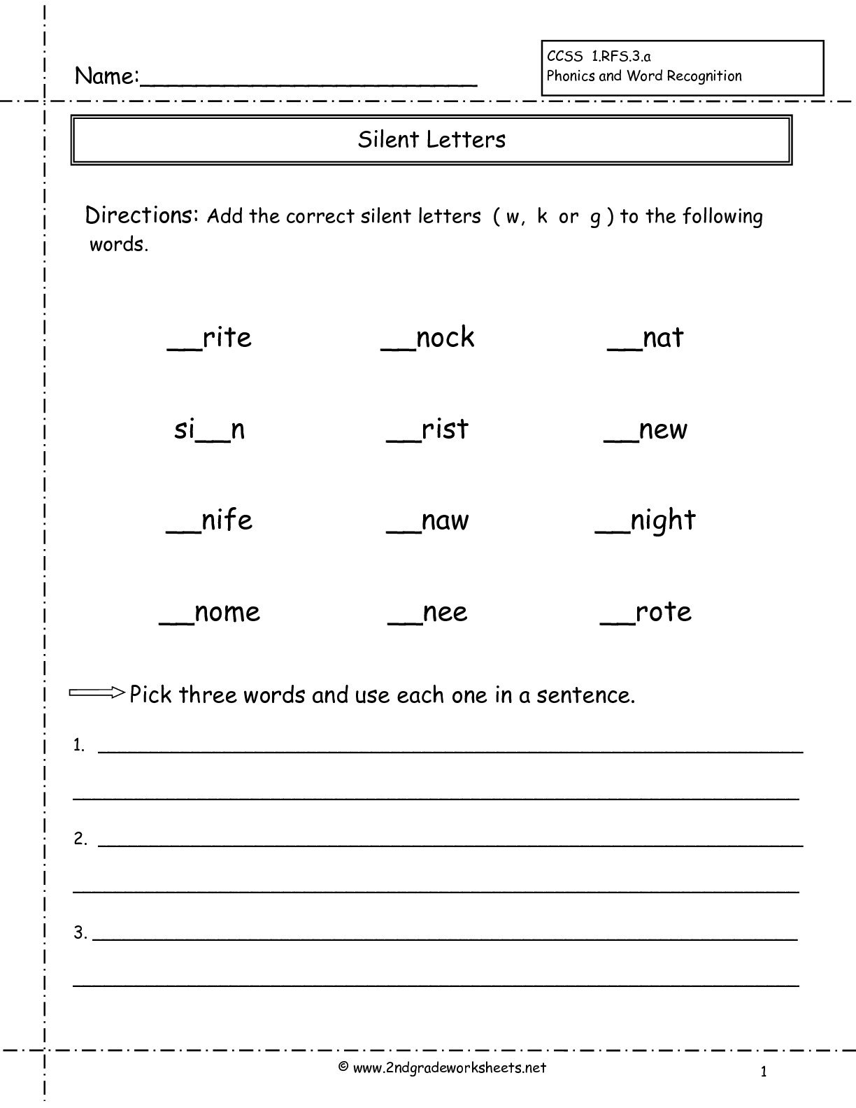 Second Grade Phonics Worksheets And Flashcards Throughout Phonics Worksheets Grade 1