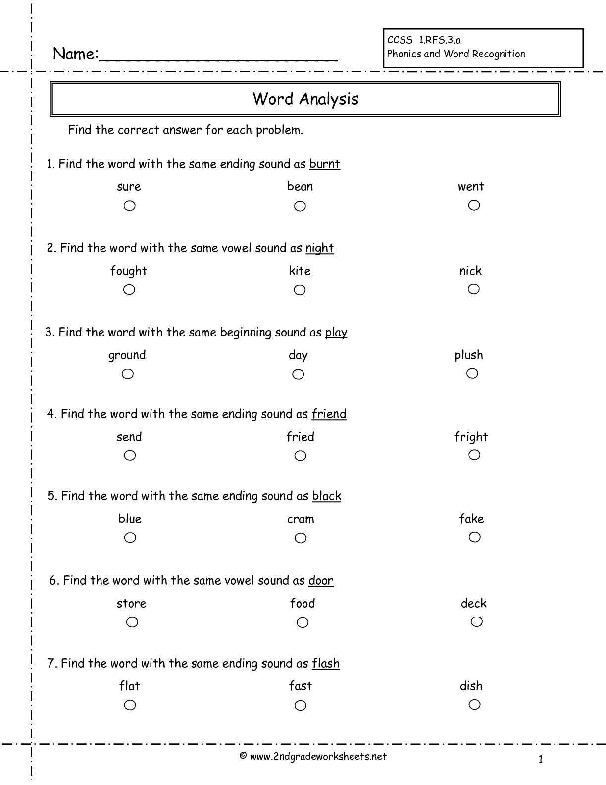 Second Grade Phonics Worksheets And Flashcards With Phonics Worksheets Grade 2