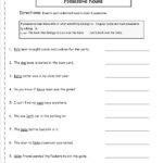 Second Grade Possessive Nouns Worksheets Along With Common Core Grammar Worksheets