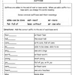 Second Grade Prefixes Worksheets For Prefix And Suffix Worksheets 5Th Grade