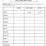 Second Grade Prefixes Worksheets Throughout Greek And Latin Roots 4Th Grade Worksheets