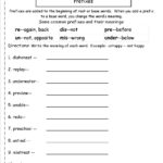 Second Grade Prefixes Worksheets With Regard To Prefix Worksheets 3Rd Grade