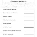 Second Grade Sentences Worksheets Ccss 2L1F Worksheets For Complete Sentence Worksheets