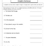 Second Grade Sentences Worksheets Ccss 2L1F Worksheets For Paragraph Correction Worksheets