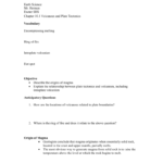 Section 101 Volcanoes And Plate Tectonics Pertaining To Volcanoes And Plate Tectonics Worksheet