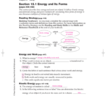 Section 151 Energy And Its Forms Ipls Inside Chapter 15 Energy Wordwise Worksheet Answers