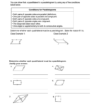 Section 63 In Conditions For Parallelograms Worksheet