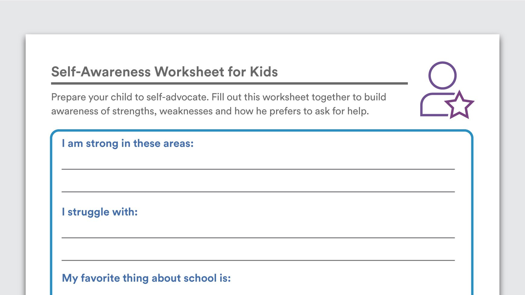 Self Awareness Worksheets For Kids Throughout Adhd Worksheets For Youth