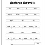 Sentence Scramble Worksheet  Free Esl Printable Worksheets Made Intended For Free Sentence Scramble Worksheets