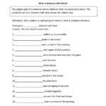 Sentence Structure Worksheets  Sentence Building Worksheets Along With Sentence Building Worksheets For Kindergarten