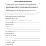 Sentences Worksheets  Complex Sentences Worksheets For Simple Compound And Complex Sentences Worksheet Pdf With Answers