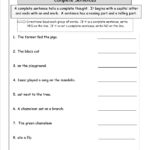 Sentences Worksheets From The Teacher's Guide With Writing Complete Sentences Worksheets