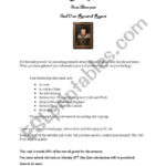 Shakespeare Research  Esl Worksheetchavokb Inside Introduction To William Shakespeare Worksheet