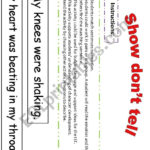 Show Don't Tell  Esl Worksheetkim82 Together With Show Don T Tell Worksheet