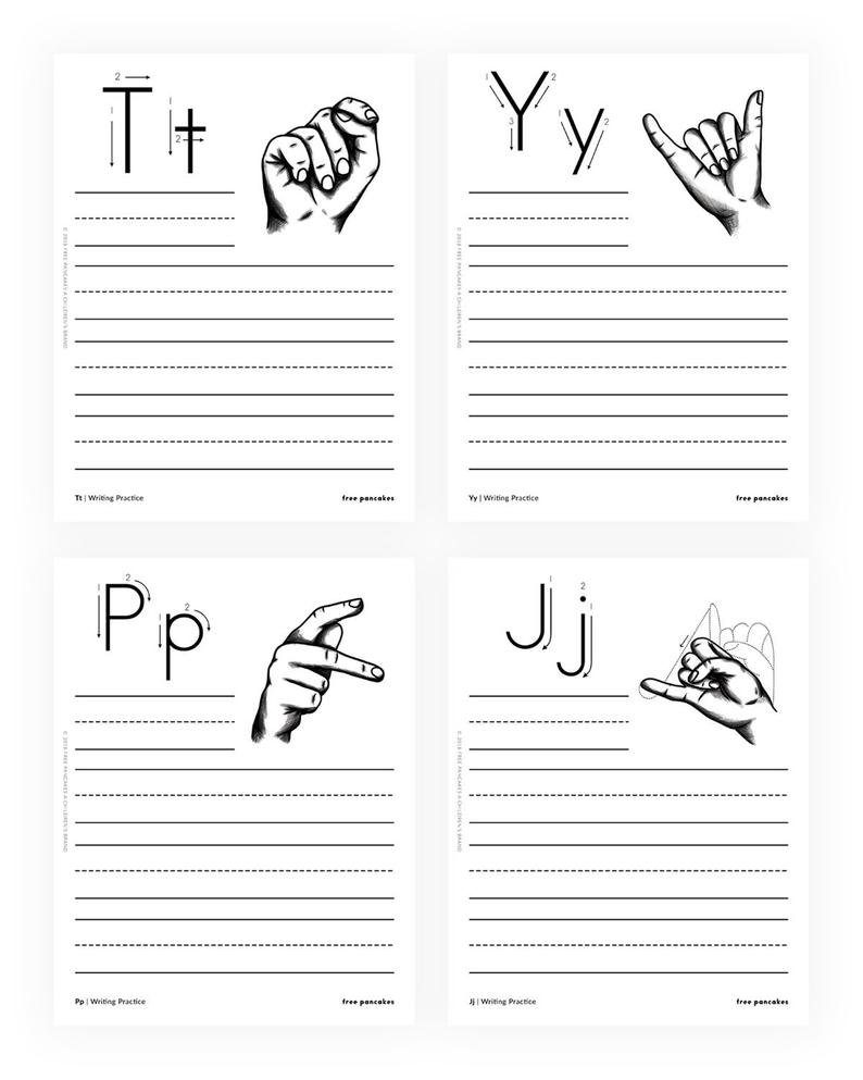 Sign Language Fingerspelling Printable Worksheets Asl Sign  Etsy Inside Sign Language Worksheets